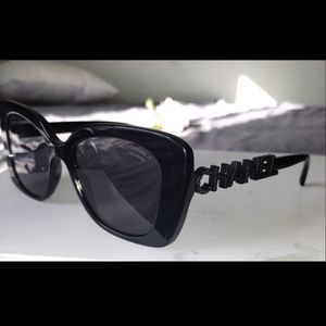 Chanel Side logo black Sunglasses